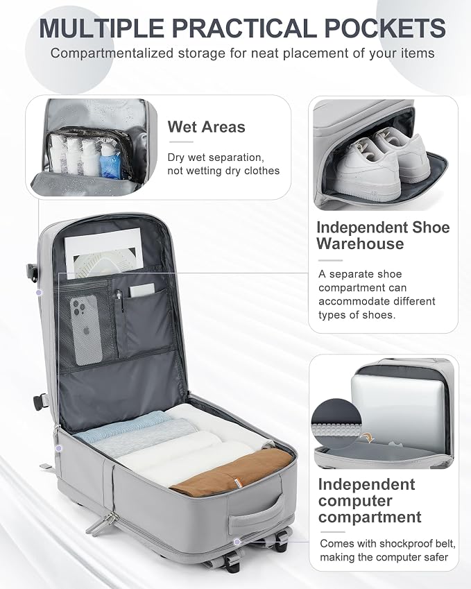 coowoz Large Travel Backpack Carry On - Image 3