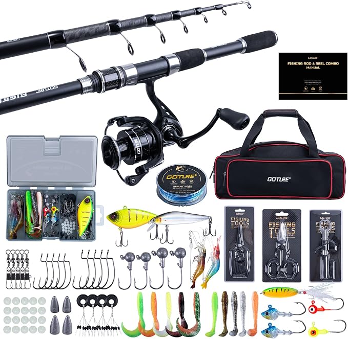 Goture Fishing Rod and Reel Combo, Fishing Pole, Telescopic Fishing Rod Kit by Goture