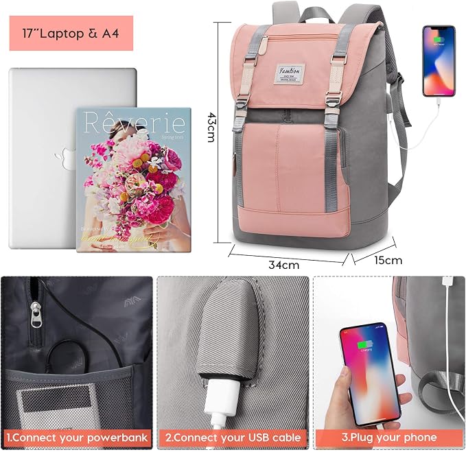17 Inch Women Backpack School Bags - Image 6