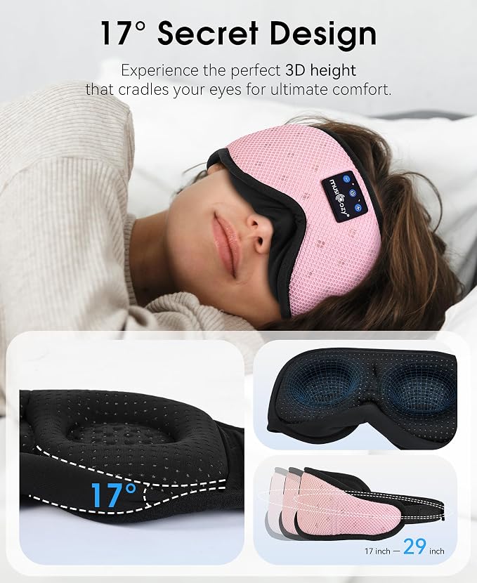 MUSICOZY Sleep Headphones Breathable Sleep Mask Bluetooth 5.4 Wireless - Image 5