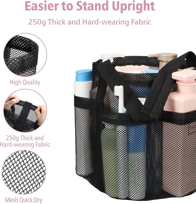 F-color Mesh Shower Caddy Portable, Shower Basket Tote - Image 6