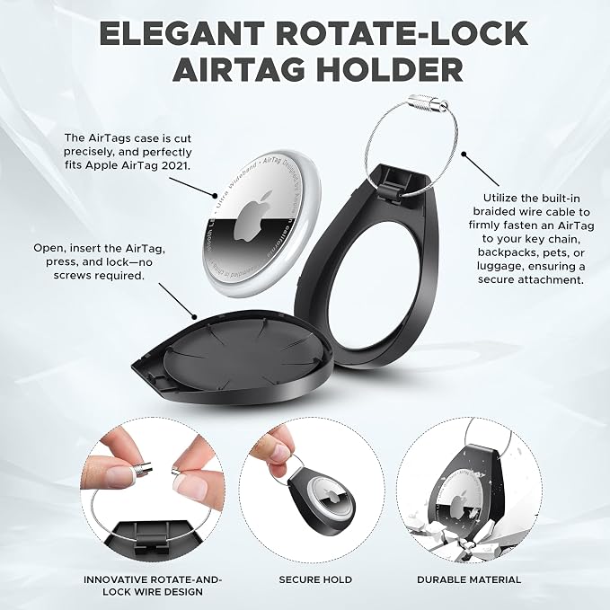2 Pack AirTag Holders with Keychain - Image 5