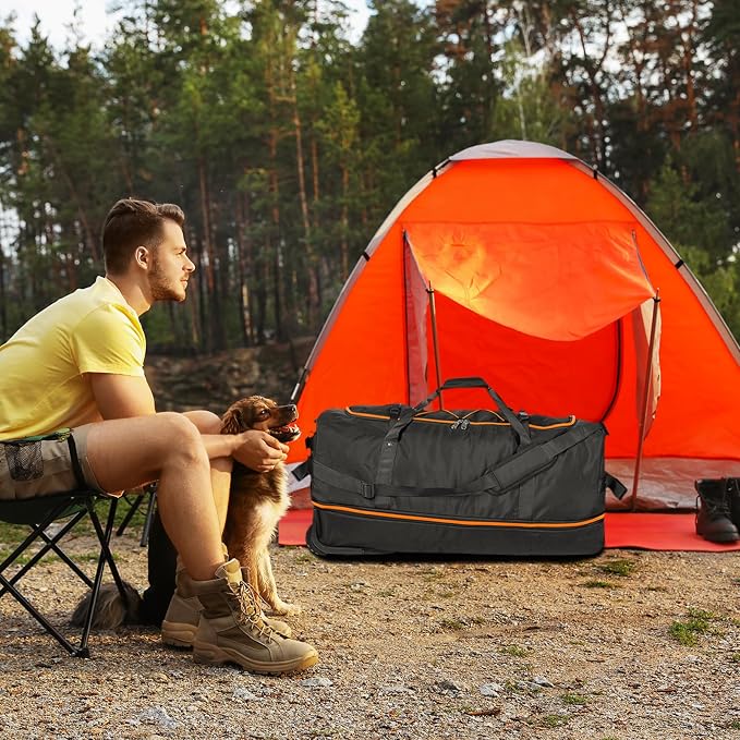 Vomgomfom 32" Soft-Sided Foldable Wheeled Travel Duffel Bag, Expandable 110L to - Image 9