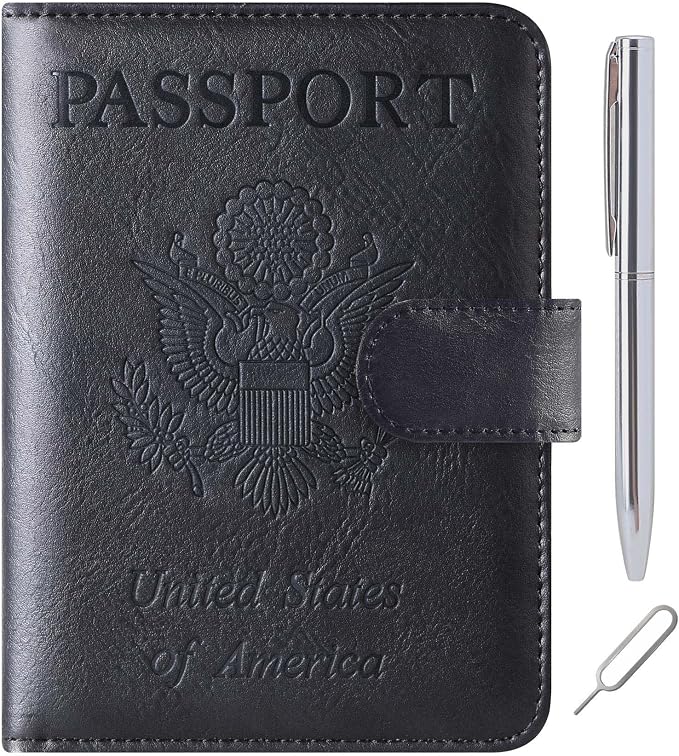 Passport Holder Cover Wallet Travel Essentials Leather Rfid Blocking Case by LOHASLIFE