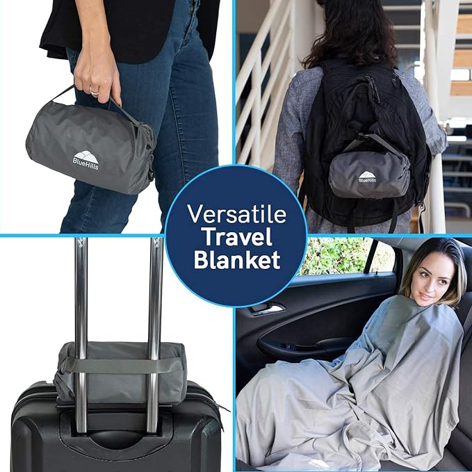 BlueHills Ultra Compact Travel Blanket 2 Pack Large Soft Cozy Portable Blanket - Image 9