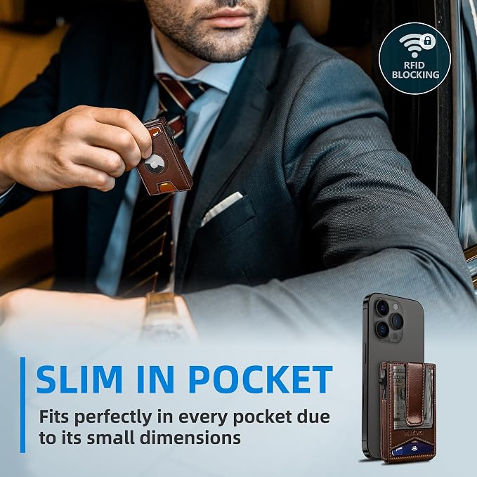 Airtag Wallet for Men, with Money Clip Gift Boxed, Slim Front Pocket Wallet - Image 7