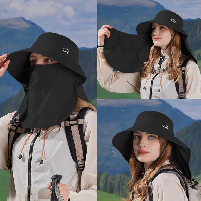 Sun Hat for Men Women with Neck Flap, UPF 50+ UV Protective Hiking Fishing Hats - Image 3