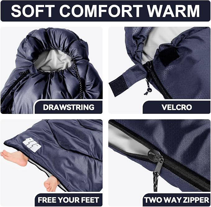 Sleeping Bags for Adults Cold Weather, Waterproof, Lightweight Camping Sleeping - Image 6
