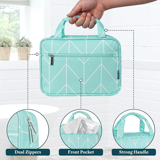 PAVILIA Hanging Toiletry Bag Travel Bag Women Men, Foldable Cosmetic Organizer - Image 5