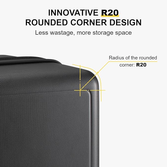 LEVEL8 Large Suitcase with Wheels, Checked Luggage, Lightweight Luminous - Image 4