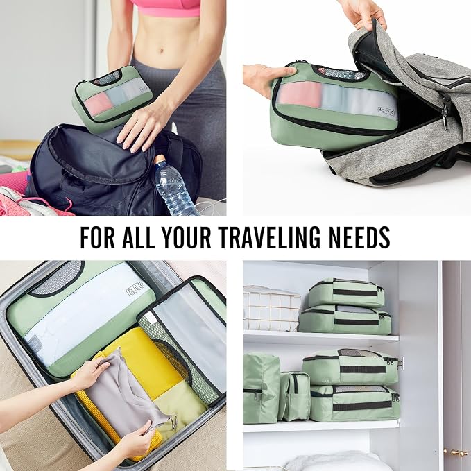 Veken 8 Set Packing Cubes for Travel Essentials, Suitcase Organizer Bags in 4 - Image 7