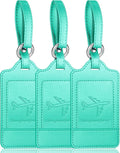 Teskyer Luggage Tags, 3 Pack Premium PU Leather Luggage Tags Privacy Protection by TESKYER