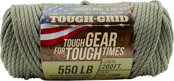 TOUGH-GRID 550 Paracord Rope Nylon Parachute Cord, Made in USA Survival Kit - Image 3
