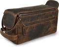 LEATHER VILLAGE Premium Leather Travel Toiletry Bag by LeatherVillage