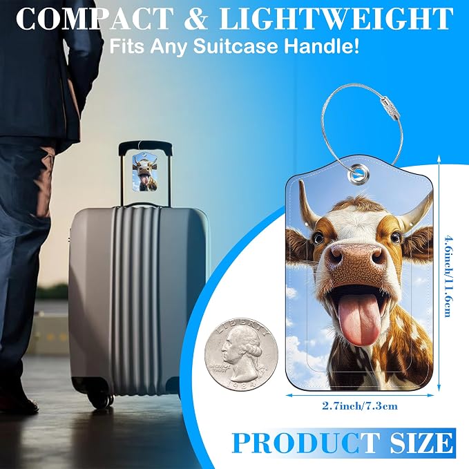 Cute Cow Sticking Out Tongue Luggage Tags - Image 2