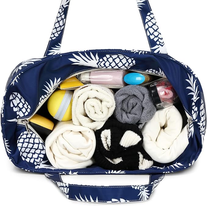 LEDAOU Large Beach Tote Bag Women Waterproof Sandproof Zipper Beach Tote Bag - Image 9
