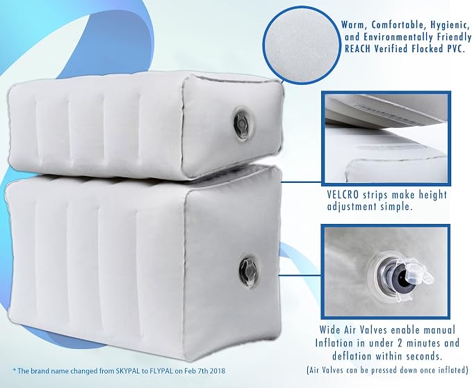 Inflatable Foot Rest Pillow for Travel, Patented 2 in 1 Design, Blow-Up - Image 4