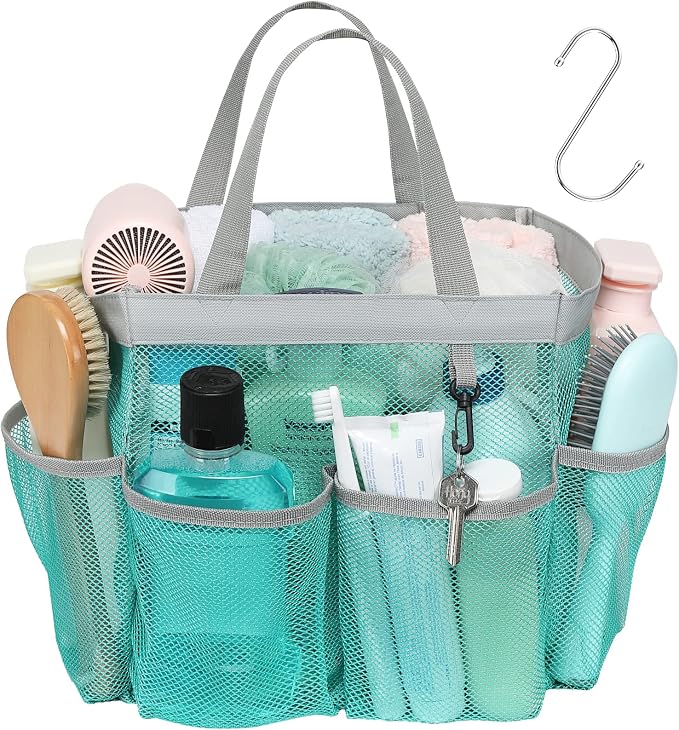 F-color Mesh Shower Caddy Portable, Upgrade Deeper 7 Pockets Shower Bag Basket by F-color