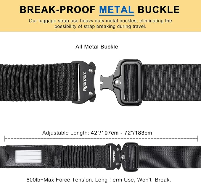 Vigorport Luggage Straps for Suitcases TSA Approved Suitcase Belt, Stretchable - Image 3