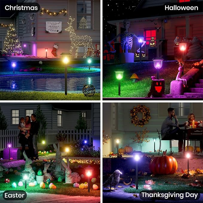 AOSEA 2 Pack Solar Pathway Lights Outdoor Waterproof - Image 8