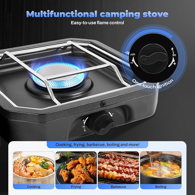Adjustable 2 Burner Portable Camping Stove Propane - Image 4