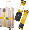 Luggage Straps, 2 Pack Adjustable Heavy Duty Cross Suitcase Straps by LUCKLISA