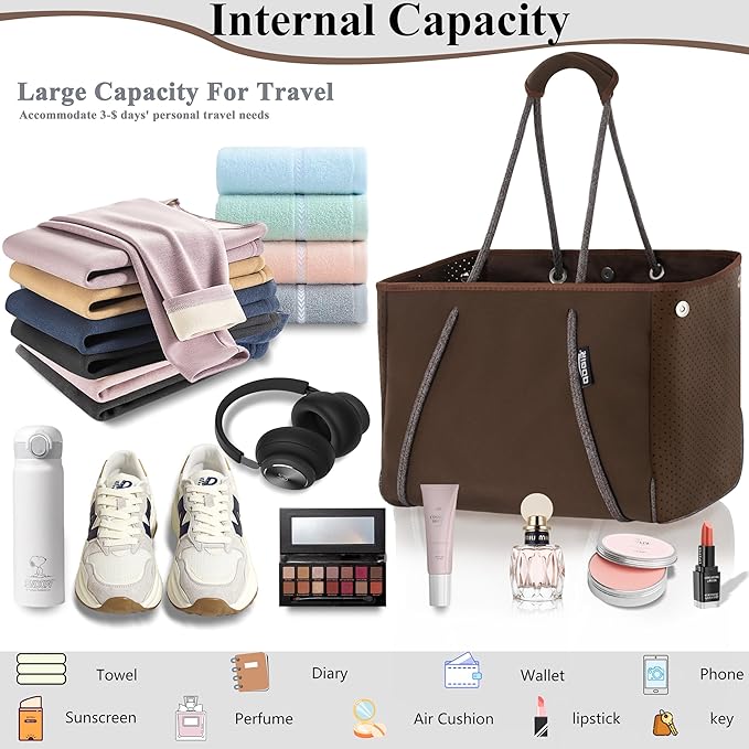 QOGiR Neoprene Multipurpose Beach Bag Tote - Image 4