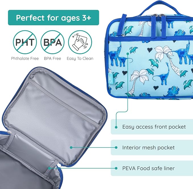 Wildkin JumpOff Jo Insulated Lunch Box – Durable, Reusable - Image 3
