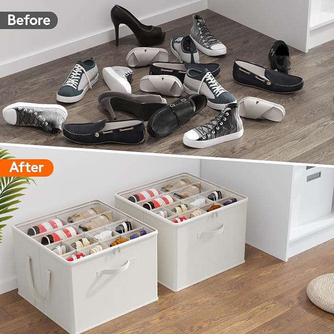 Lifewit Shoe Storage Organizer for Closet, Fits 12-16 Pairs, Large Shoe Box - Image 7