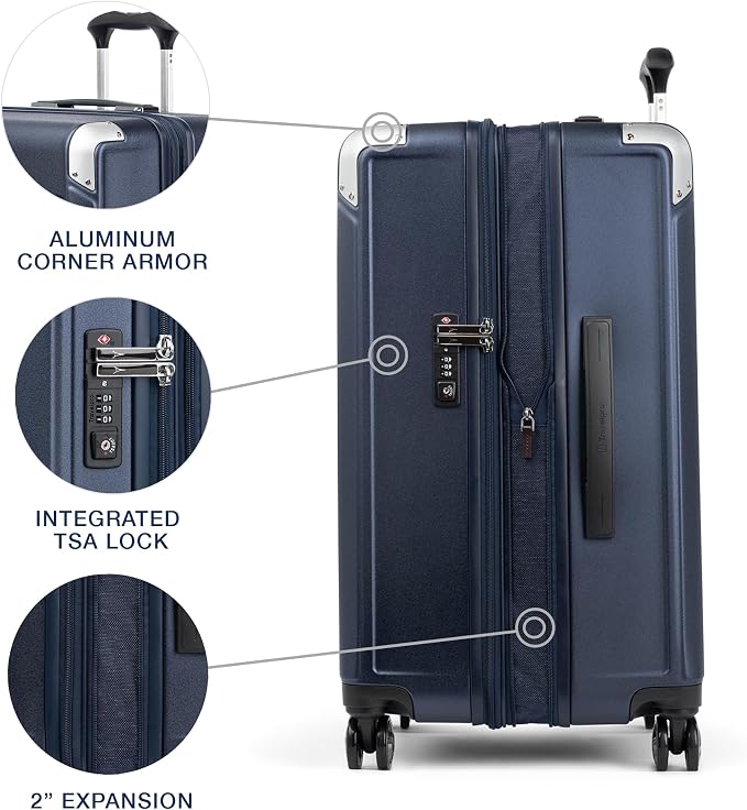 Travelpro Platinum Elite Hardside Expandable Checked Luggage, 8 Wheel Spinner - Image 4