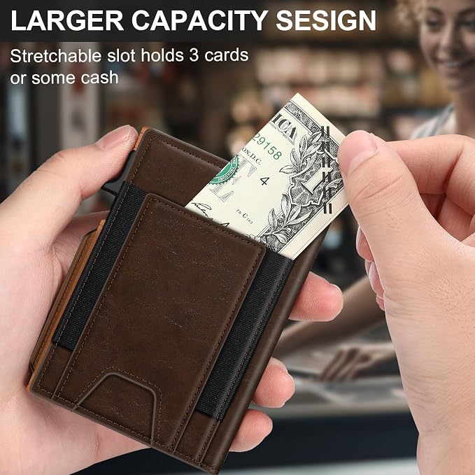 Wallet for Men Wallet with Slim Pop Up Card Holder 9-13 Cards, Bifold - Image 4