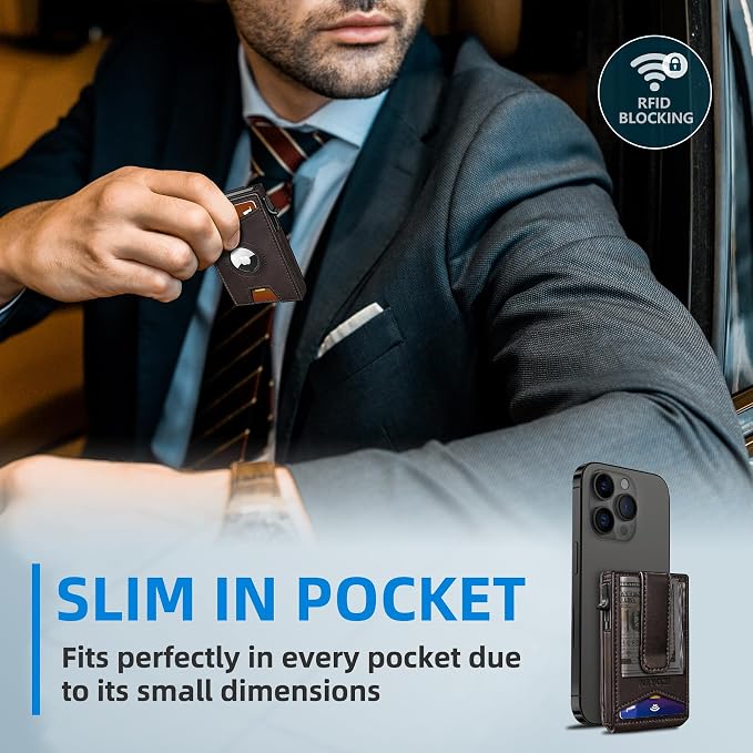 Airtag Wallet for Men, with Money Clip Gift Boxed, Slim Front Pocket Wallet - Image 7