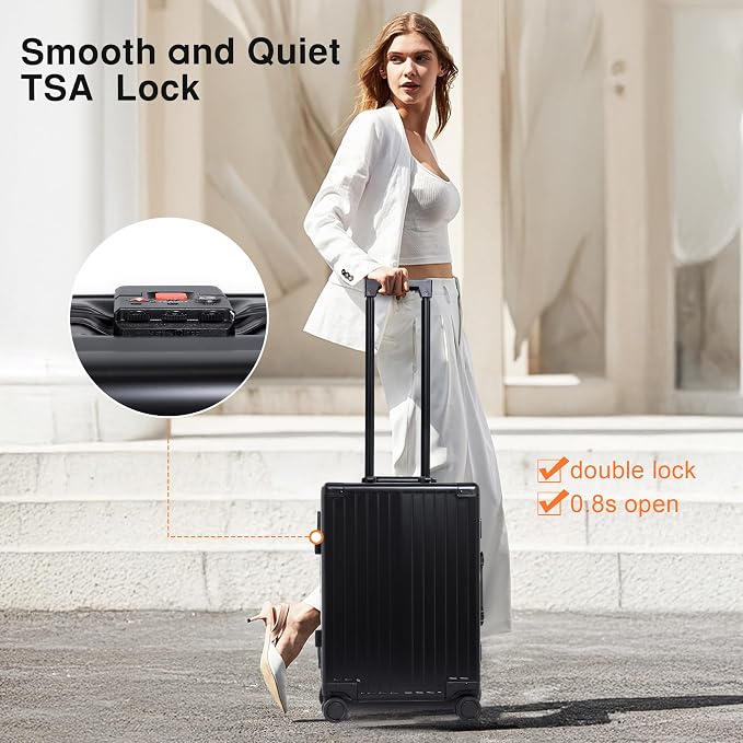 All Aluminum Carry On Luggage 22x14x9 Airline Approved，Hard Shell Carry On - Image 2