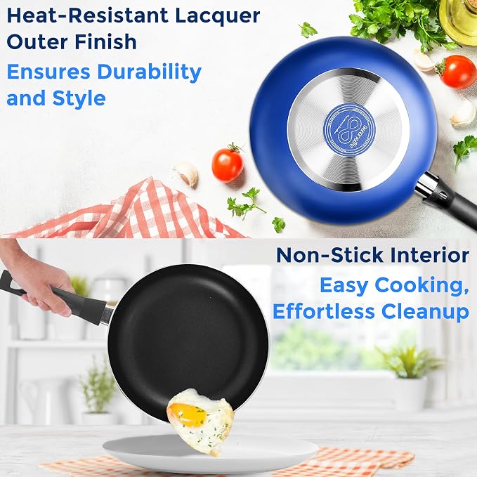 SereneLife Kitchenware Pots & Pans Basic Kitchen Cookware, Heat Resistant - Image 4