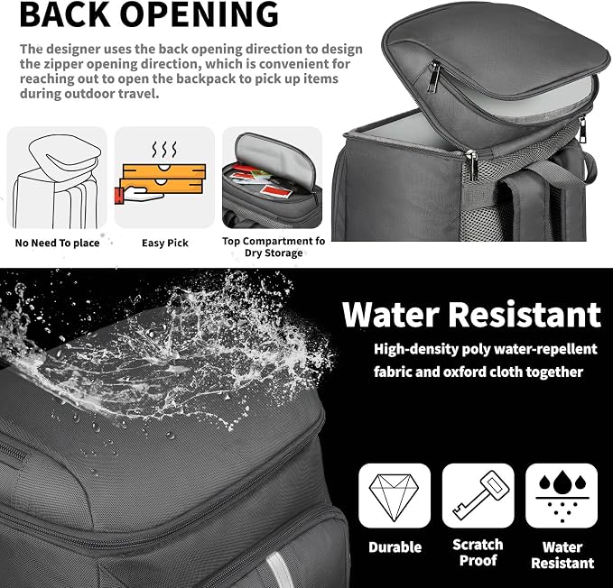 Backpack Cooler Insulated Leak Proof 35 Cans, 2 Insulated Compartments Thermal - Image 4