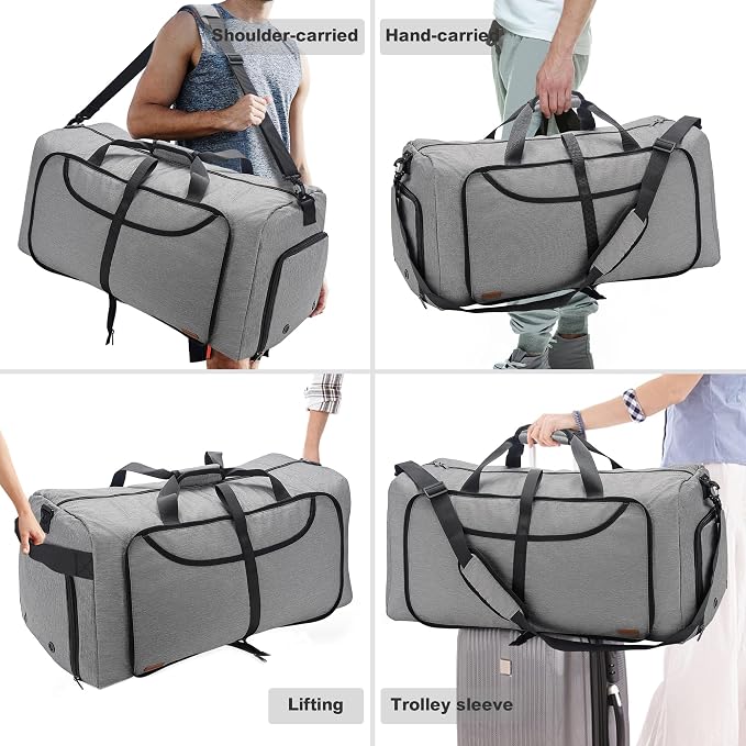 80L Duffle Bag for Travel, Large Foldable Waterproof Travel Duffel Bags - Image 5