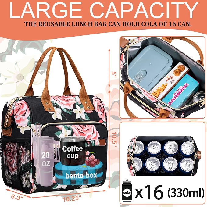 TuErCao Lunch Box for Women Adult Insulated Lunch Bag for Female Teacher Nurse - Image 2
