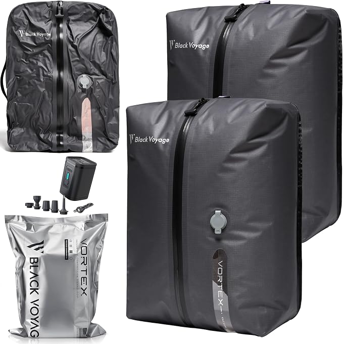 Black Voyage Reusable Vacuum Compression Travel Bag by BlackVoyage