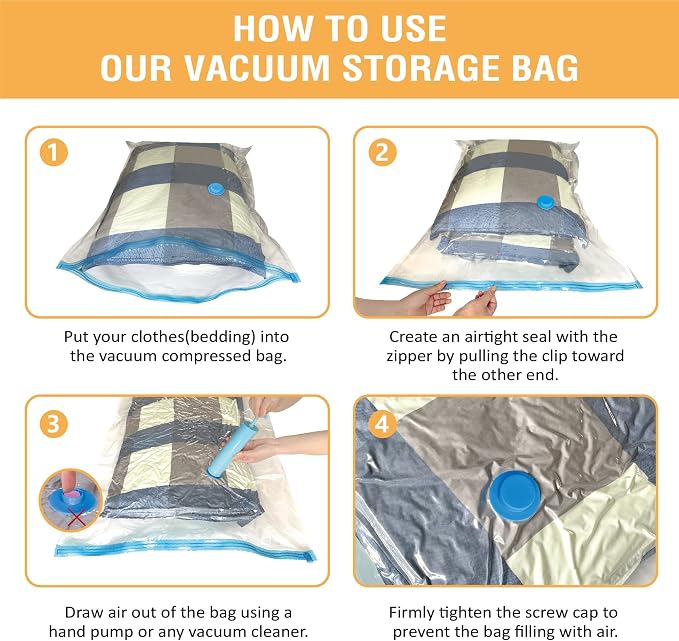 10 Jumbo Vacuum Storage Bags, Space Saver Bags Compression Storage Bags - Image 7