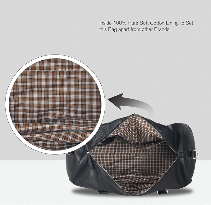 Genuine Leather Duffle Bag for Men | Vintage Weekender Travel Bag | Overnight - Image 7