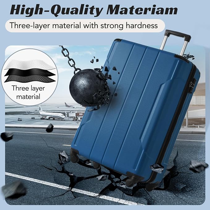 Merax Luggage Set 3 Piece Carry on Luggage, Lightweight Durable Spinner Suitcase - Image 6