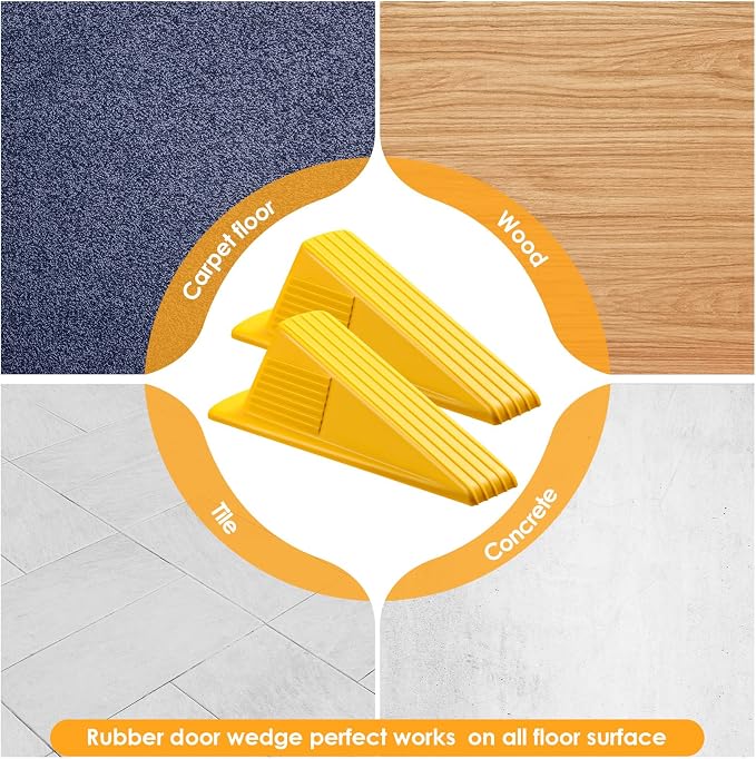 Frienda 12 Pcs Jumbo Door Stoppers Heavy Duty Door Stopper Tall up to 2inch - Image 5