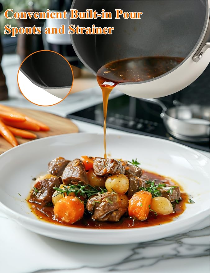 ChefRobot Nonstick Ceramic Cookware Set Healthy Pots And Pans Set Induction - Image 6