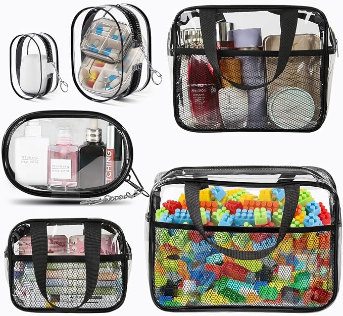 XEWEA Clear Travel Toiletry Bags & Small Electronic Accessories Organizer Case - Image 9