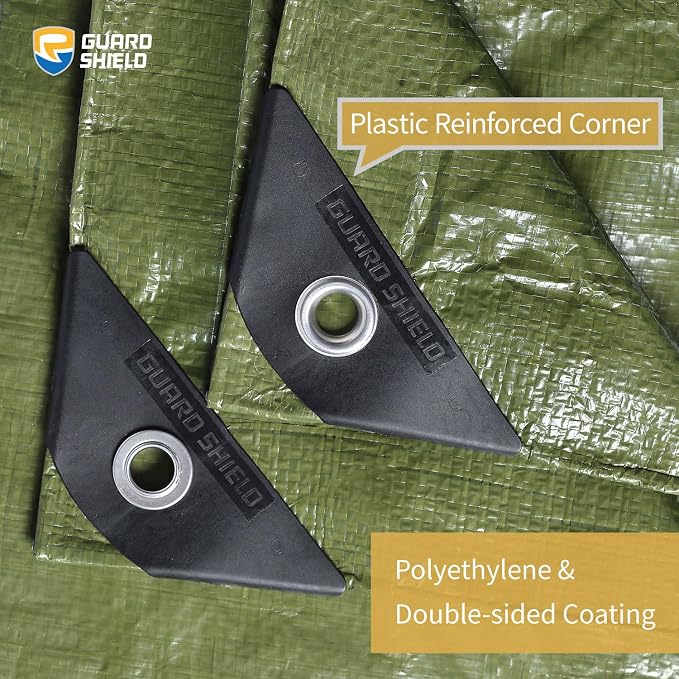 GUARD SHIELD Tarp Green 8x8 Feet Multi Purpose Waterproof Poly Tarp Cover 5mil - Image 2
