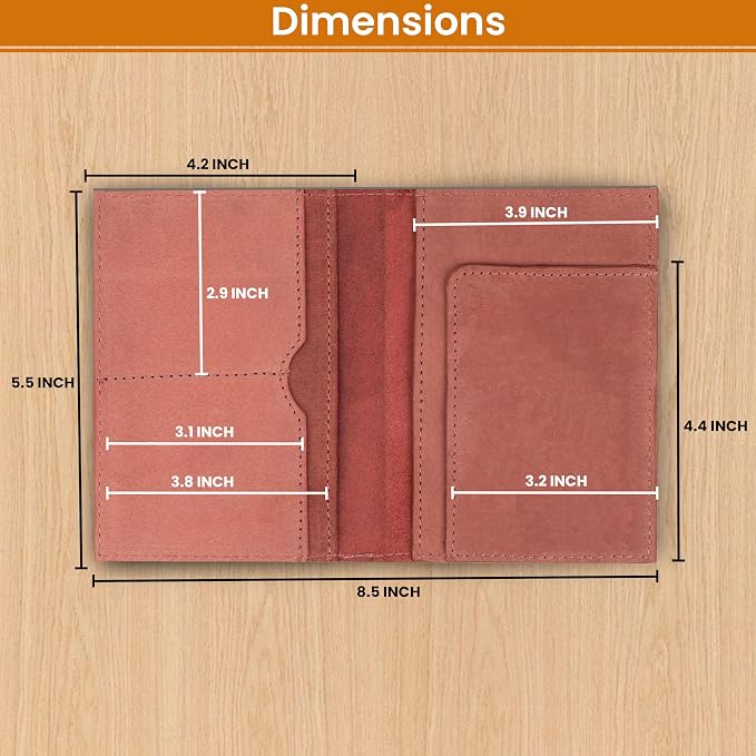 LEATHER VILLAGE Leather Passport Holder Cover – Travel Wallet - Image 3