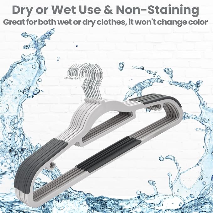Plastic Hangers 50 Pack, Slim Clothes Hangers Non Slip, Non-staining Space - Image 3