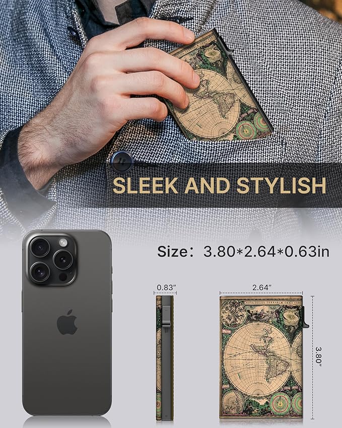 typecase Mens Wallet Card Holder: Pop Up Aluminum Case, Carbon Fiber Leather - Image 8
