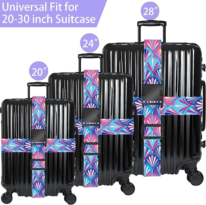 Plumes Luggage Straps for Suitcases, Adjustable Luggage Travel Belts to Keep - Image 3