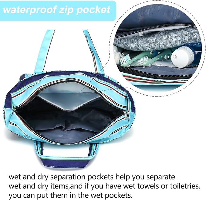 LEDAOU Beach Bag Waterproof Sandproof Women Tote Bag Pool Bag - Image 3